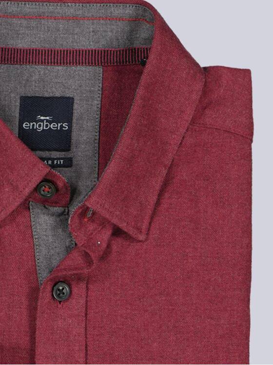 engbers Herren Lnagarm-Hemd uni Feuerrot 39321