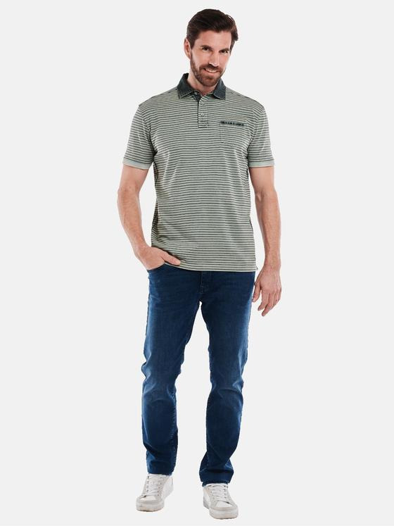 engbers Herren Polo-Shirt gestreift Grau 35053