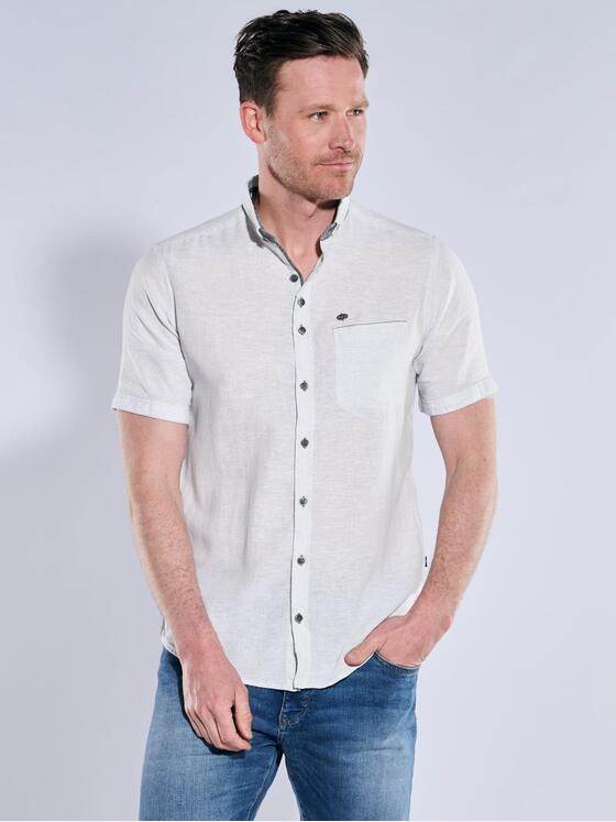 engbers Herren Kurzarm-Hemd mit Leinenanteil Silbergrau 38646