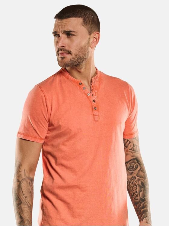 emilio adani Herren Henley-Shirt Orange 33031