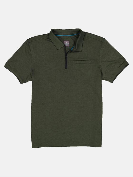 ENGBERS GERMANY Herren Poloshirt mit Reißverschluss Khaki 34825