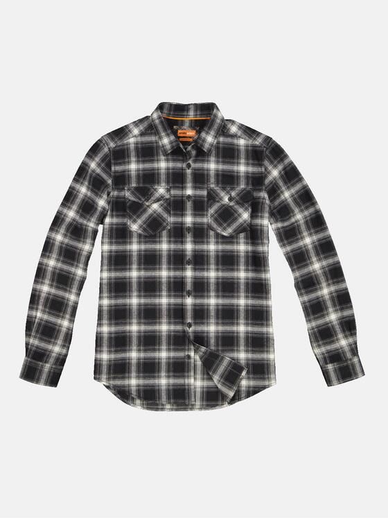 emilio adani Herren Overshirt kariert Schwarz 33671