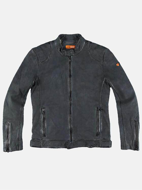 emilio adani Herren Lederjacke Nubuk Blau 31758