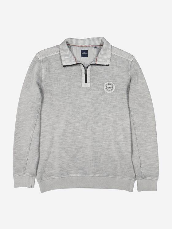 engbers Herren Sweatshirt mit Troyerkragen Hellgrau 38055