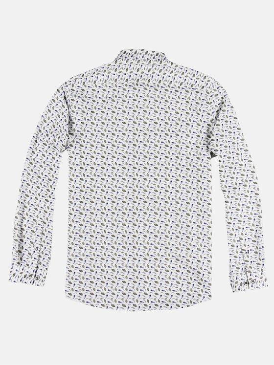 emilio adani Herren Hemd mit Minimal-Feder-Print Blau 29502