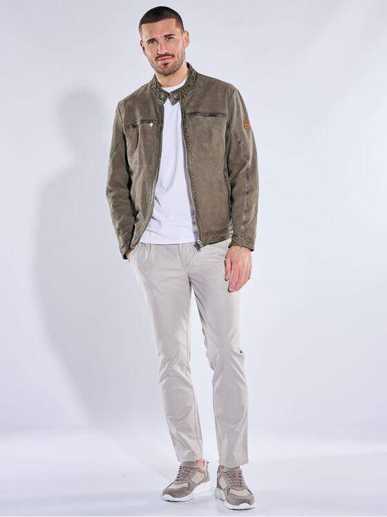 emilio adani Herren Sportive Lammlederjacke Khaki 40228