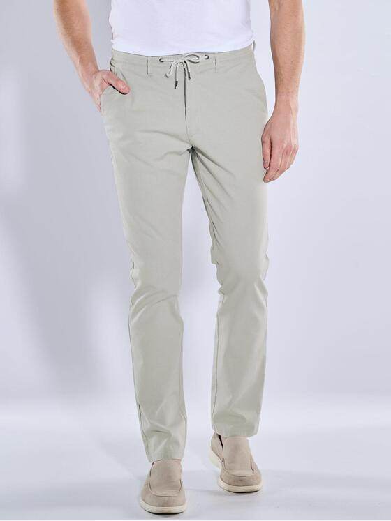 ENGBERS GERMANY Herren Chino mit Tunnelzug Hellgruen 38749