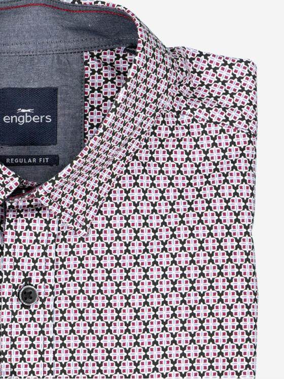 engbers Herren Langarm-Hemd gemustert Magenta 37638