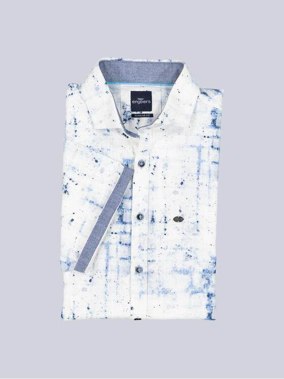 engbers Herren Kurzarm-Hemd gemustert Brilliantblau 38906