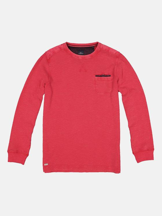 engbers Herren Langarm-Shirt strukturiert Rot 33360