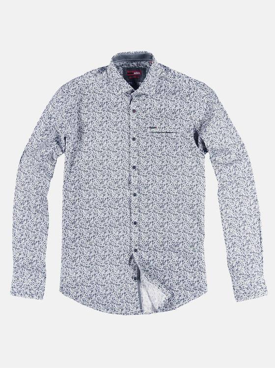 emilio adani Herren Print-Hemd aus Comfort-Stretch Blau 29503