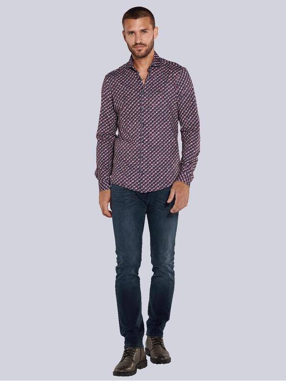 emilio adani Herren Langarm-Hemd slim fit Violett 36026