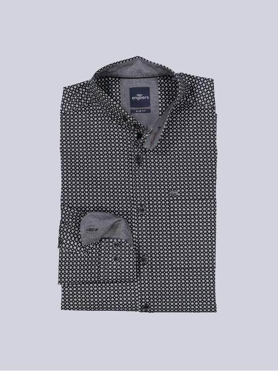 engbers Herren Langarm-Hemd slim fit Schwarz 35600