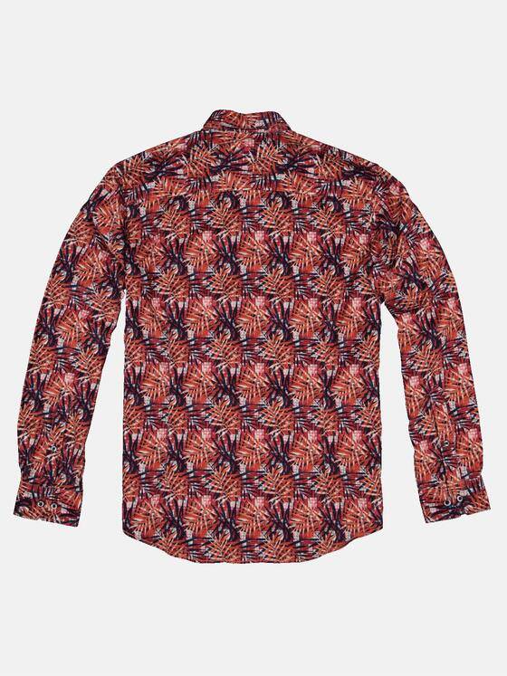 engbers Herren Langarm-Hemd mit floralem Print Dunkelorange 32278