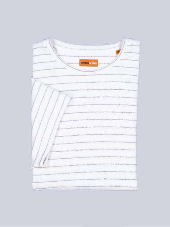 emilio adani Herren Rundhals T-Shirt Reinweiss 40462
