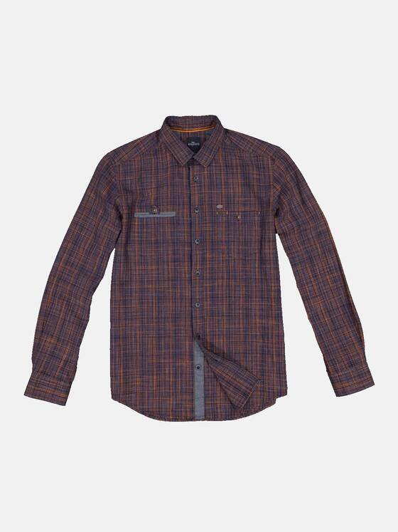 engbers Herren Langarm-Hemd kariert Dunkelorange 33638