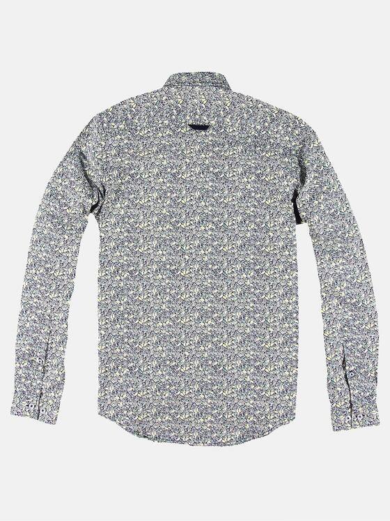 emilio adani Herren Floral bedrucktes Langarmhemd Türkis 30322