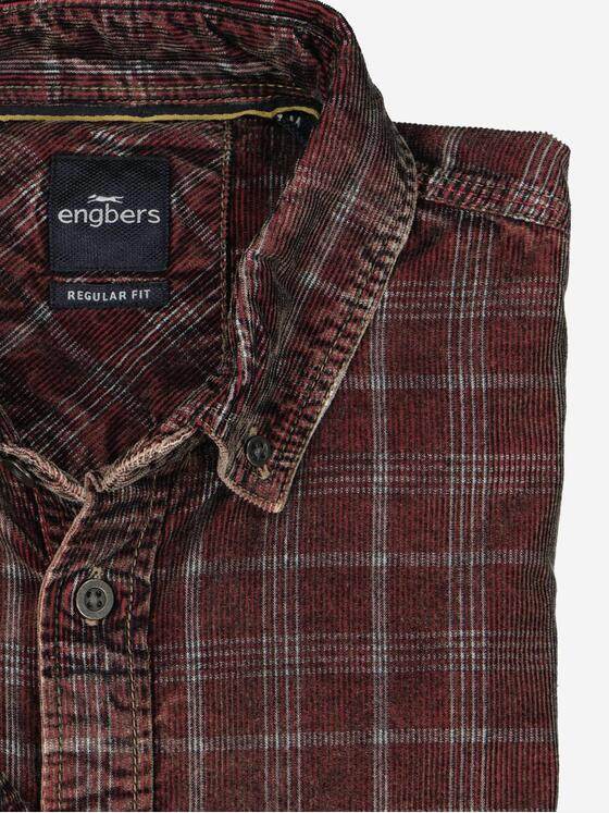 engbers Herren Langarm-Hemd kariert Rot 37776