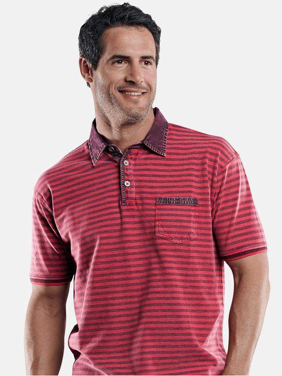 engbers Herren Poloshirt mit Jeanskragen Lachsrot 29212