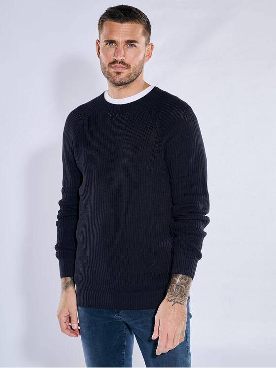 emilio adani Herren Pullover uni Blau 38207