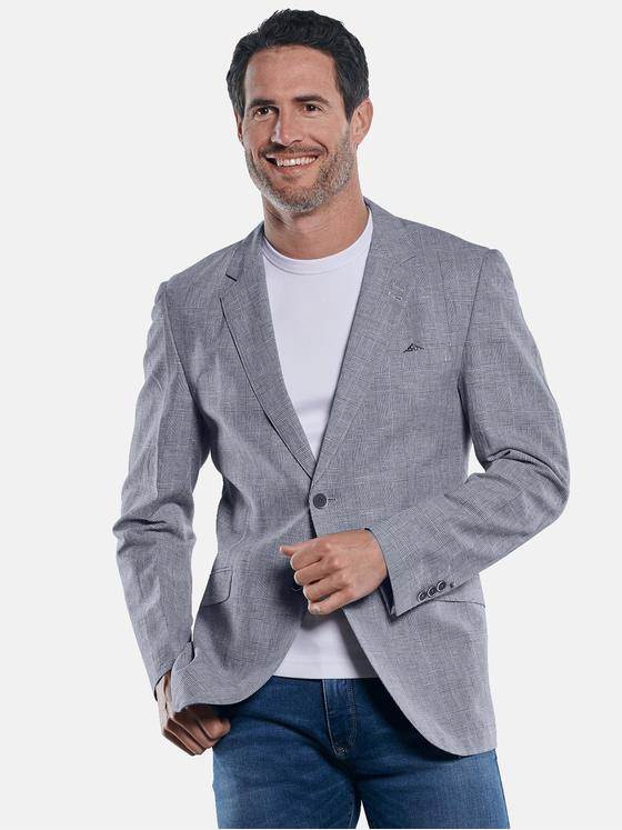 engbers Herren Leinen-Sakko kariert Blau 32187