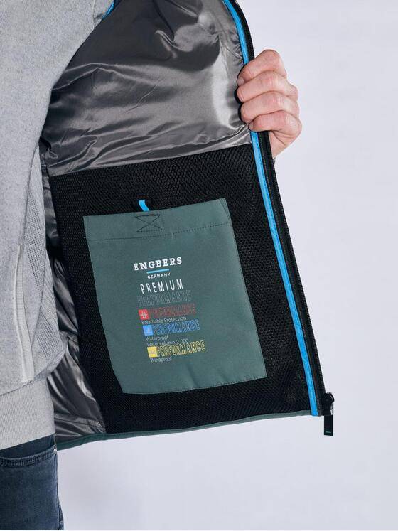 ENGBERS GERMANY Herren Steppjacke mit innovativen Details Grün 37406