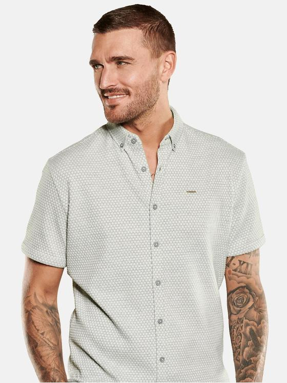 emilio adani Herren Kurzarm-Hemd slim fit Grau 35115