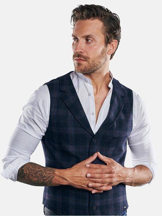 emilio adani Herren Sakkoweste mit Reverskragen Blau 30233
