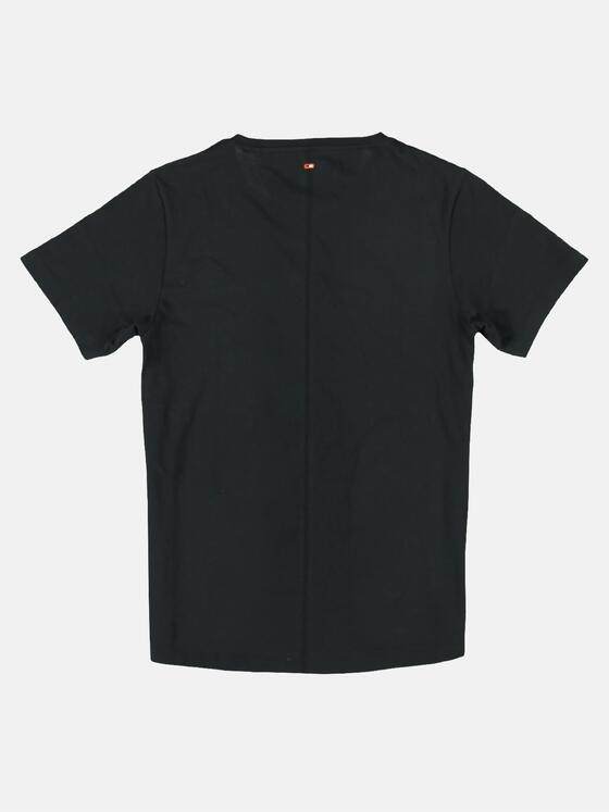 emilio adani Herren Rundhals T-Shirt Schwarz 25670