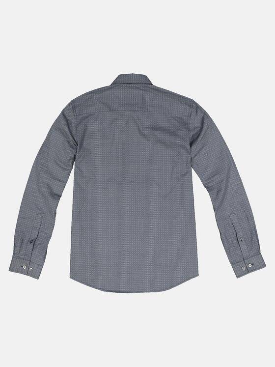 emilio adani Herren Langarm-Hemd mit All-Over-Print Blau 33339