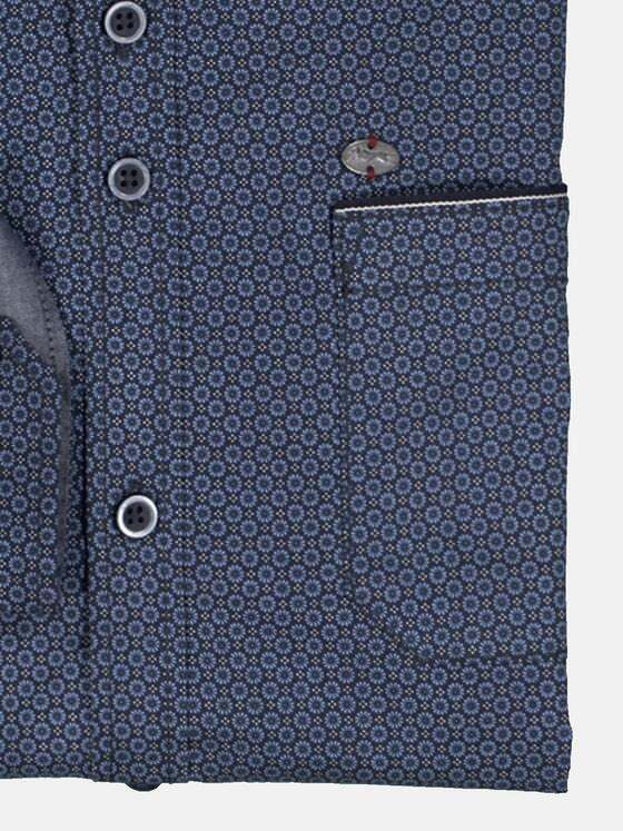 engbers Herren Langarm-Hemd gemustert Blau 36054