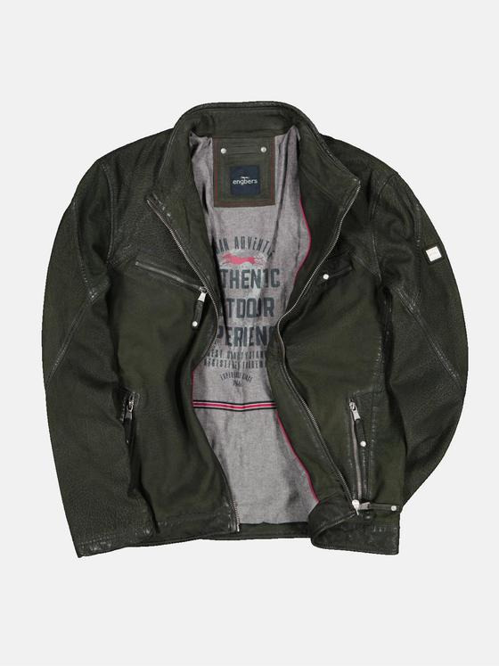 engbers Herren Lederjacke aus Nubuk-Leder Grün 34214