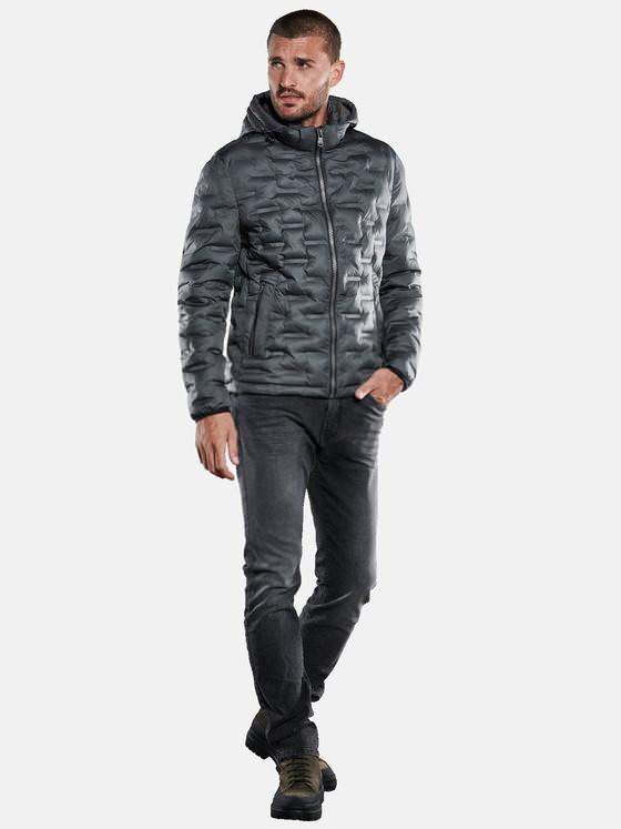 emilio adani Herren Steppjacke mit Kapuze Grau 33284