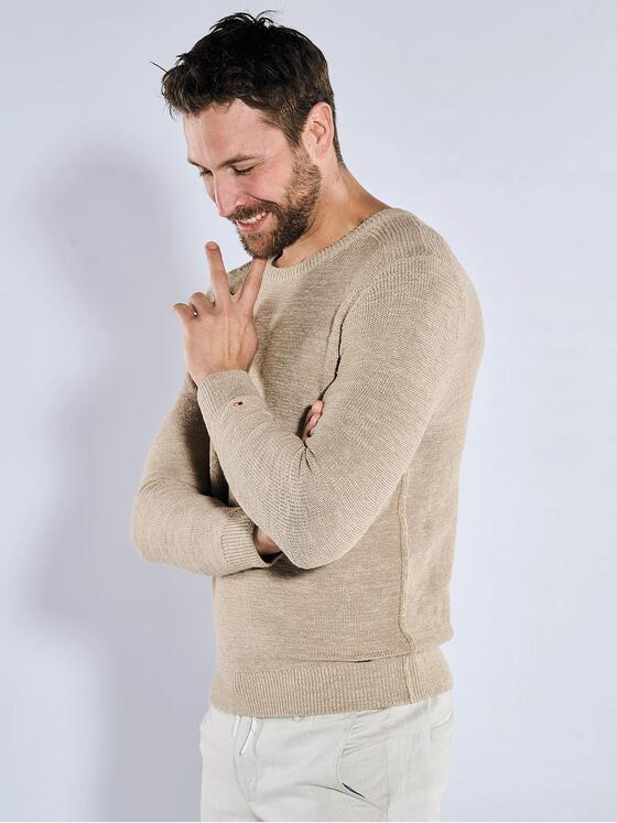emilio adani Herren Pullover strukturiert Beige 36566