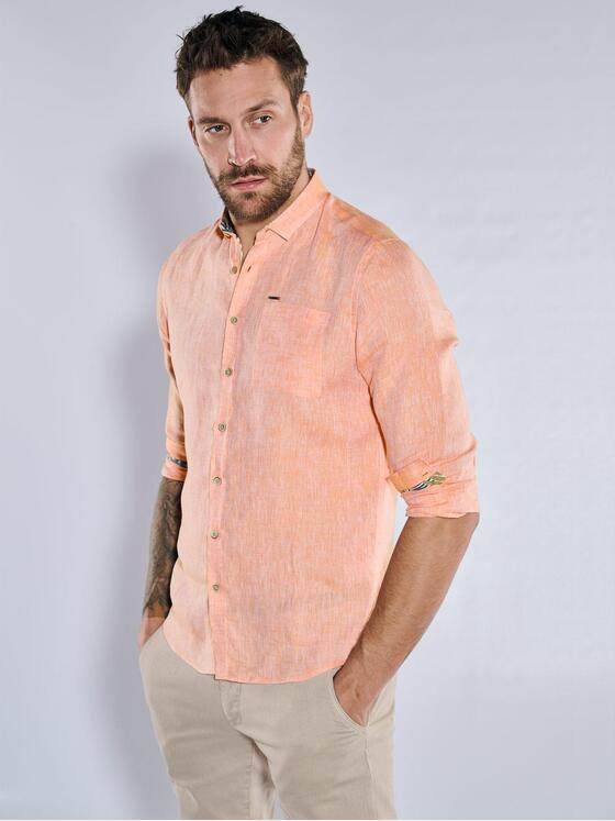 emilio adani Herren Langarm-Hemd uni Orange 36854