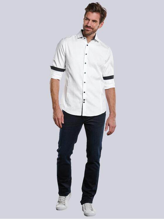 engbers Herren Langarm-Hemd mit Jaquard-Muster Weiß 34102