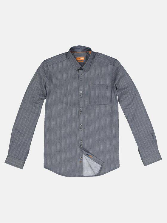 emilio adani Herren Langarm-Hemd mit All-Over-Print Blau 33339