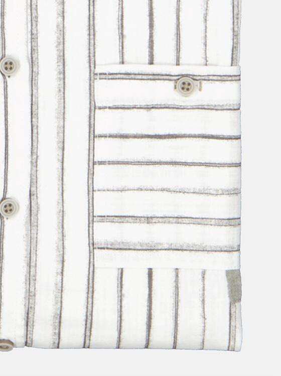 engbers Herren Kurzarm-Hemd gestreift Braunbeige 34943