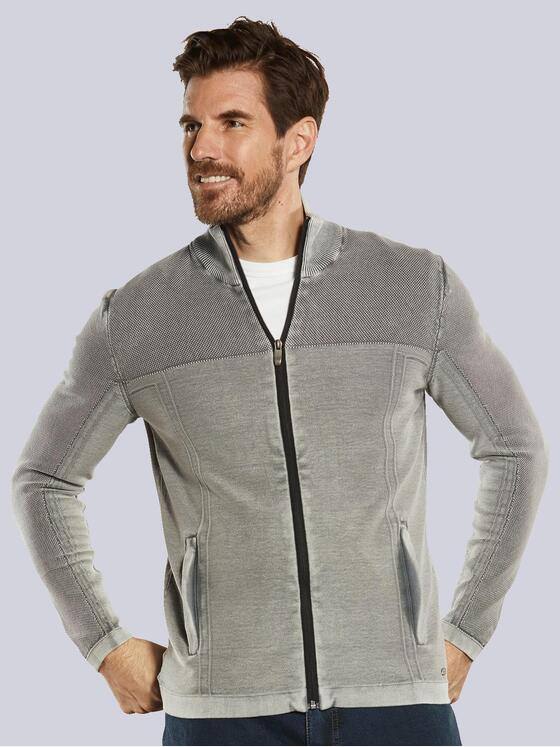 engbers Herren Cardigan strukturiert Grau 34287
