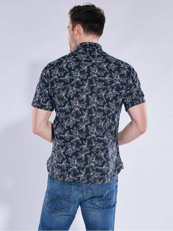 engbers Herren Kurzarm-Hemd gemustert Blau 38293