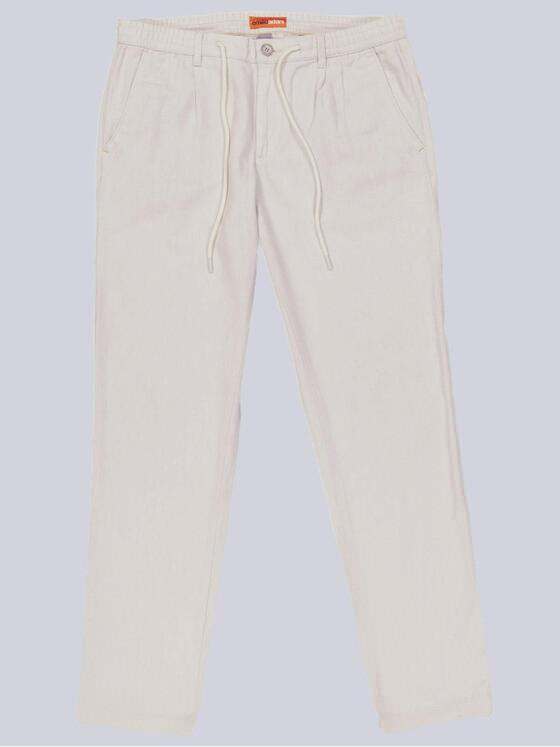 emilio adani Herren Chino mit Leinenanteil Weiß 39004