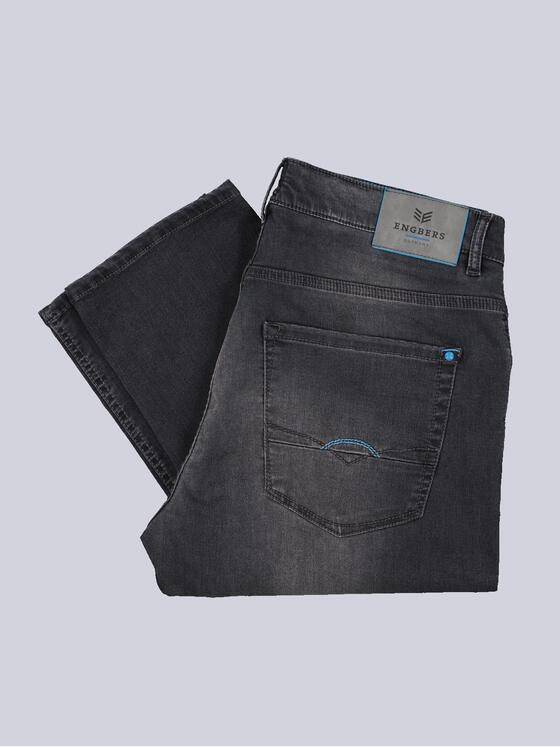 ENGBERS GERMANY Herren Super-Stretch-Jeans mit einezigartigen Wascheffekten Schwarz 35545
