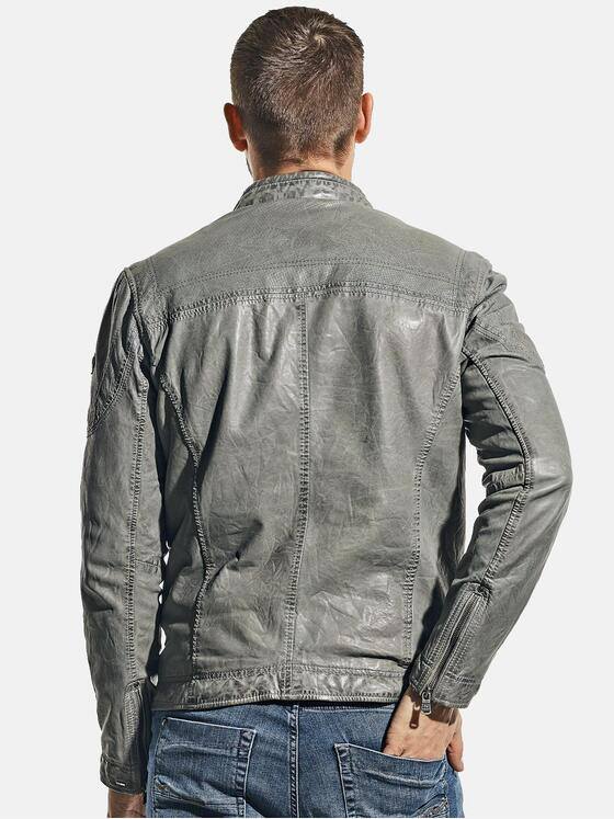 emilio adani Herren Bikerlederjacke Grau 30651