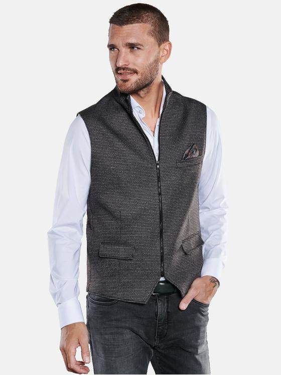 emilio adani Herren Sakko-Weste mit Zipper Grau 33572