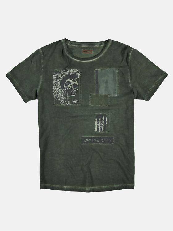 emilio adani Herren Rundhals T-Shirt Grün 26367
