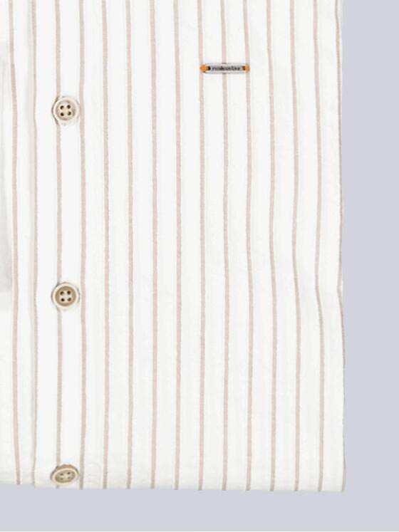 emilio adani Herren Langarm-Hemd gestreift Beige 35214
