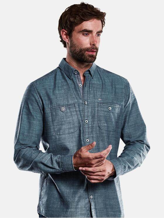 engbers Herren Langarm-Hemd strukturiert Hellblau 33380