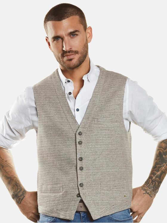 emilio adani Herren Sakko-Weste strukturiert Beige 34322