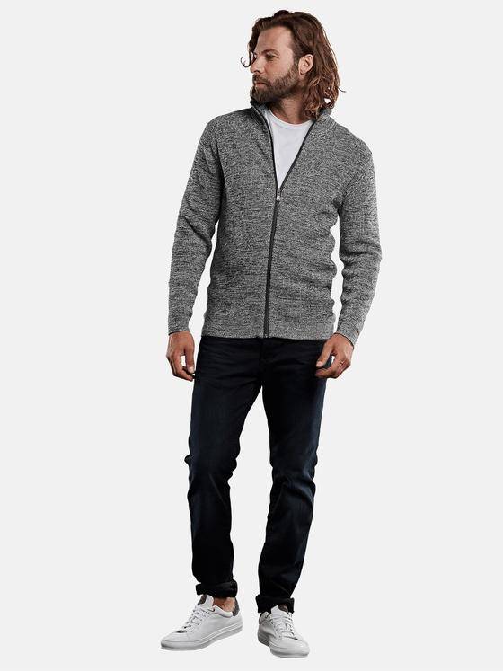 emilio adani Herren kuschelige Strickjacke aus mouliniertem Garn Grau 28943