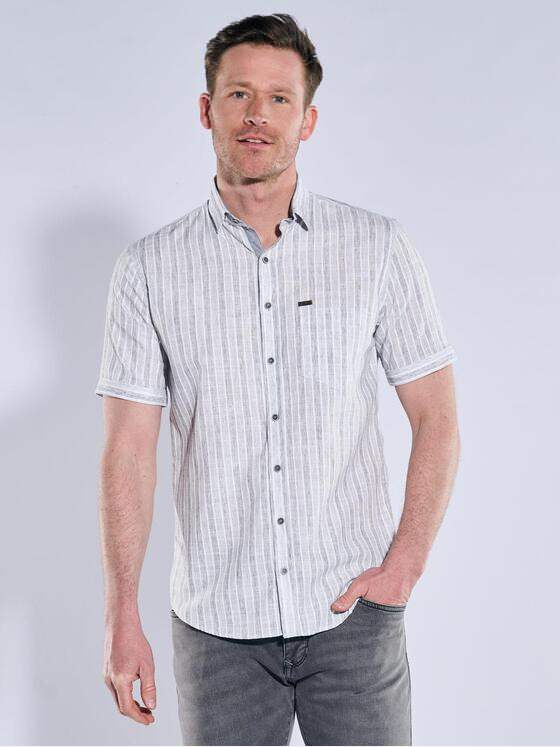 engbers Herren Kurzarm-Hemd mit Leinenanteil Anthrazit 39200